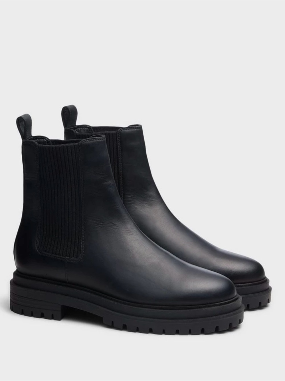 rag & bone Black Leather Chukka Lug Boots